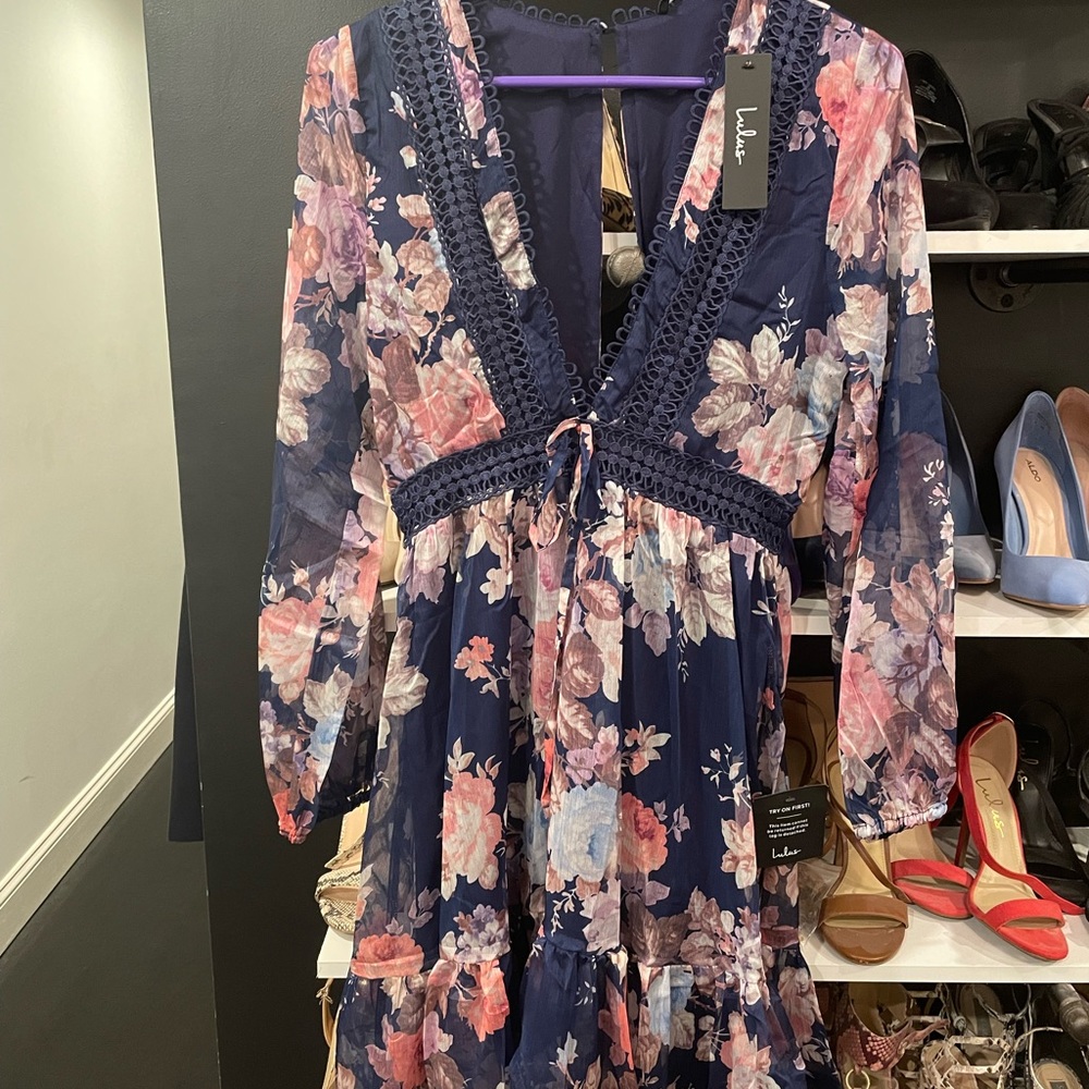 Blue Floral Mini Dress!